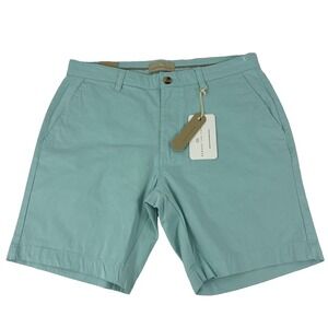 New Mens Across The Pond Casual Flat Front Shorts Size 32 NWT Light Blue